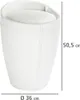 A white stool with stitching details, shown with dimensions indicated. Náhľad obrázku produktu