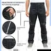 Schwarze Textil-Motorradhose mit Reißverschlusstaschen, reflektierenden Nähten und Frontverschluss Produktbild-Vorschau