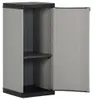 vidaXL Zahradní skříň s 1 policí šedá a černá 35x40x85 cm Náhled obrázku produktu 2