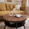 Runder Couchtisch CIRI mit Ablage Eiche Artisan Wotan Produktbild-Vorschau 3