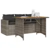 The Living Store 2-tlg. Garten-Essgruppe mit Kissen Grau Produktbild-Vorschau 4