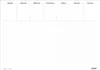 A blank weekly planner layout with days of the week labeled at the top and a grid for notes below. Náhľad obrázku produktu