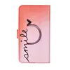 A pink and red gradient phone case with the word "smile" written on it. Produktbild-Vorschau