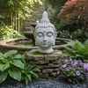 Relaxdays Buddha Kopf, HBT: 78x45x39 cm, XXL Zen-Deko für Produktbild-Vorschau 2