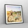 Gerahmtes Poster - Schwarzer Rahmen - Fahrrad Wiese Blumen Produktbild-Vorschau 8