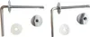 Two sets of toilet seat hinges and mounting hardware are shown against a white background. Produktbild-Vorschau