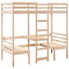 Hochbett mit Schreibtisch & Stühlen 80x200 cm Massivholz Produktbild-Vorschau 1