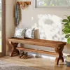 Schuhbank aus Massivholz, 140 cm lange Landhaus-Sitzbänke, Produktbild-Vorschau 2