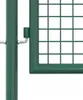 A close-up view of a green metal gate hinge and post. Produktbild-Vorschau