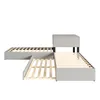A sectional bed frame with a pull-out trundle and integrated storage unit, shown from a side perspective against a white background. Podgląd zdjęcia produktu