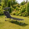 Outtec® Klappbare Gartensessel Sonnenliege mit Sonnendach - Produktbild-Vorschau 4