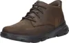 A studio shot of a single brown boot. Voir les images du produit
