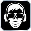 Stylized graphic of a person wearing headphones, sunglasses, and a mask. Produktbild-Vorschau