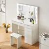 CLIPOP Schminktisch mit Hocker, 105x40x140cm 4 Schubladen Produktbild-Vorschau 10