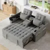 A gray sofa bed is shown in a living room setting with a window and a dresser in the background. Anteprima dell’immagine prodotto
