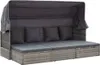 vidaXL Île solaire de jardin avec toit Poly rotin tons gris Voir les images du produit 7
