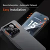 A dark background with a smartphone and its case, highlighting features. Produktbild-Vorschau
