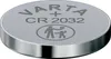 A close-up, slightly angled view of a VARTA CR2032 lithium coin cell battery. Voir les images du produit