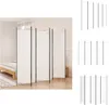 vidaXL 5dílný paraván bílý 250x200 cm látka - rozdělovač Náhled obrázku produktu 1