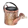 A solar-powered watering can lantern with decorative cutouts and LED lights. Anteprima dell’immagine prodotto