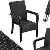 Several black rattan chairs are stacked and displayed against a white background. Produktbild-Vorschau
