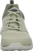 A front view of a single taupe Skechers sneaker against a white background. Voir les images du produit