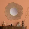FineBuy Design Wandspiegel rund gold 77 cm groß - Flur Produktbild-Vorschau 1