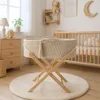 BOHO Handgefertigter Babykorb mit Ständer - Creme Produktbild-Vorschau 2