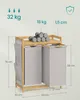 SONGMICS Wäschekorb 2 Fächer, Bambus, Wäschesammler 100 L, Produktbild-Vorschau 3