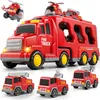 Feuerwehrautos Kleinkinderspielzeug für Alter 1-5, 5-in-1 Produktbild-Vorschau 5