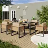 Merax Polyrattan-Esstisch-Set für 6 Personen, Gartenmöbel Produktbild-Vorschau 1