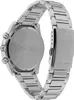 The back of a silver metal watch with a metal band is shown against a light gray background. Produktbild-Vorschau