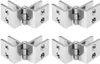 Four identical glass hinges are arranged in a grid on a white background. Podgląd zdjęcia produktu