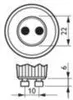 Technical drawing with dimensions of a light bulb socket. Produktbild-Vorschau