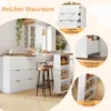 MODFU Küchenbuffet Sideboard mit Schubladen und Offener Produktbild-Vorschau 5