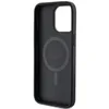 The image shows the inside of a black phone case with a circular magnetic charging ring and the Guess logo printed on it. Náhľad obrázku produktu