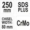 Yato Sds Plus Scalpello piatto 80Mm Anteprima dell’immagine prodotto 4