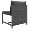 6-tlg. Garten-Lounge-Set mit Kissen Poly Rattan Grau Produktbild-Vorschau 7
