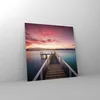 Bilder auf glas - Einteilig - Brücke Rosa Himmel - 50x50cm Produktbild-Vorschau 4