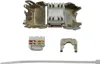 A network keystone jack module and its components are laid out on a white background. Produktbild-Vorschau