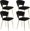 Set mit 2 Esszimmerstühlen mit Samtbezug – Schwarz Produktbild-Vorschau 2