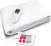 A folded white electric blanket with a control unit attached and a test certificate tag. Náhľad obrázku produktu
