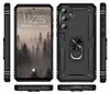Multiple views of a black smartphone case with a ring holder, displayed on a white background. Produktbild-Vorschau