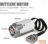 A technical motor with dimensions and descriptive text. Produktbild-Vorschau