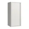 A white metal cabinet with a single door and two shelves, presented against a white background. Voir les images du produit