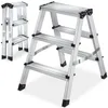 tectake® Scala a pioli in alluminio, bilaterale, con 3 Anteprima dell’immagine prodotto 10