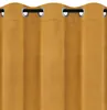 A close-up view of a mustard yellow curtain with grommets. Náhled obrázku produktu