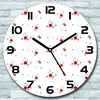 Wanduhr aus Glas Rund fi 30 Kleine rote Blumen Quarz Deko Produktbild-Vorschau 1