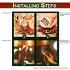 A collage of four images showing the steps to install a Christmas decoration. Produktbild-Vorschau