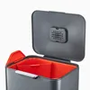 Close-up view of an open trash can with an inner red bin and a lid with a vent. Podgląd zdjęcia produktu